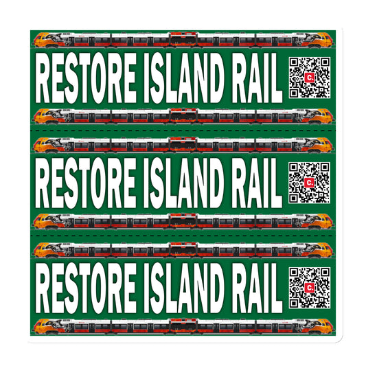 Restore Island Rail Magnet with 3 QR Petition banners.